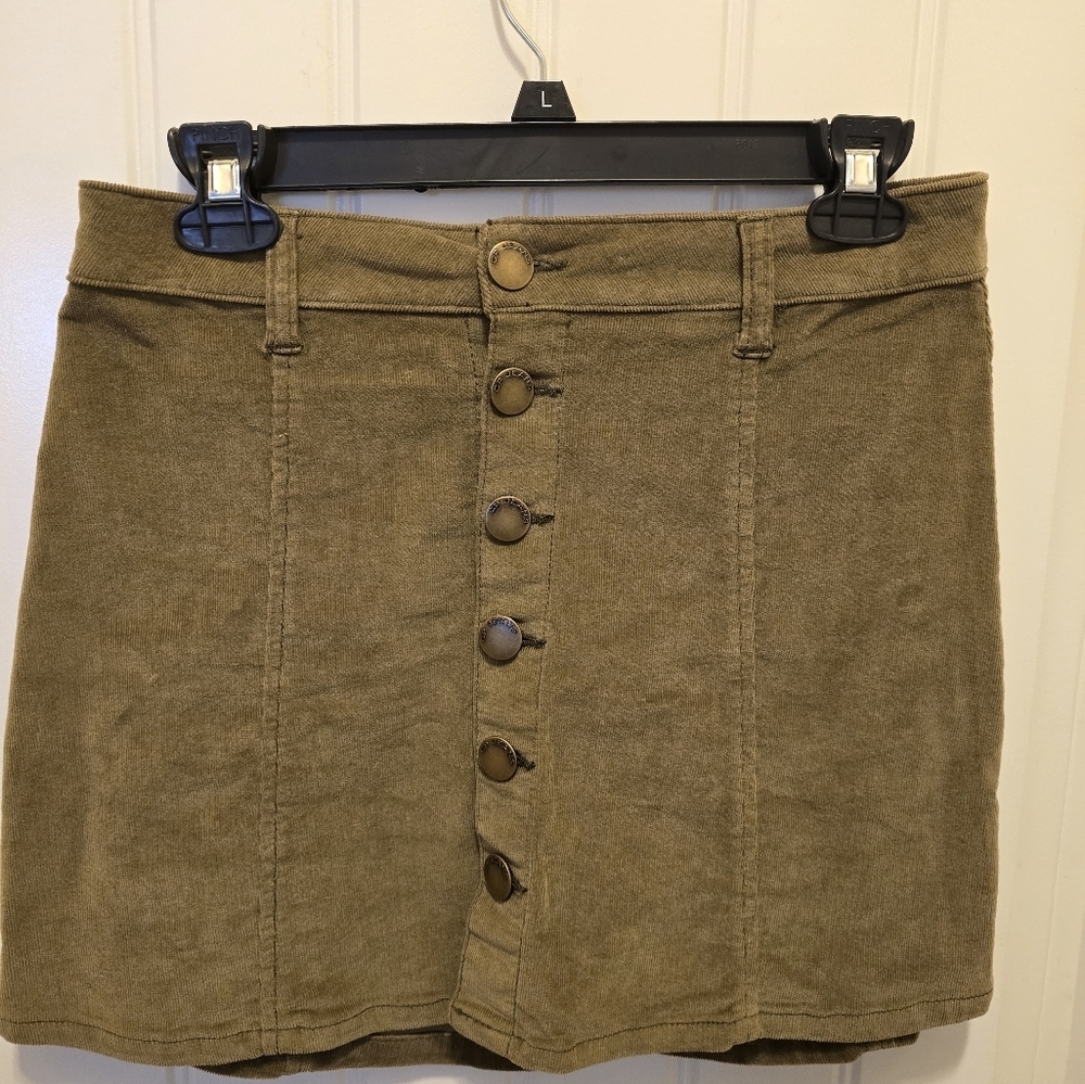 CP Jeans Courdory Skirt Olive Green